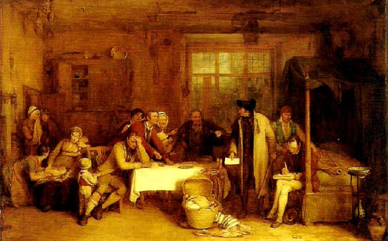 Sir David Wilkie distraining for rent oil painting picture